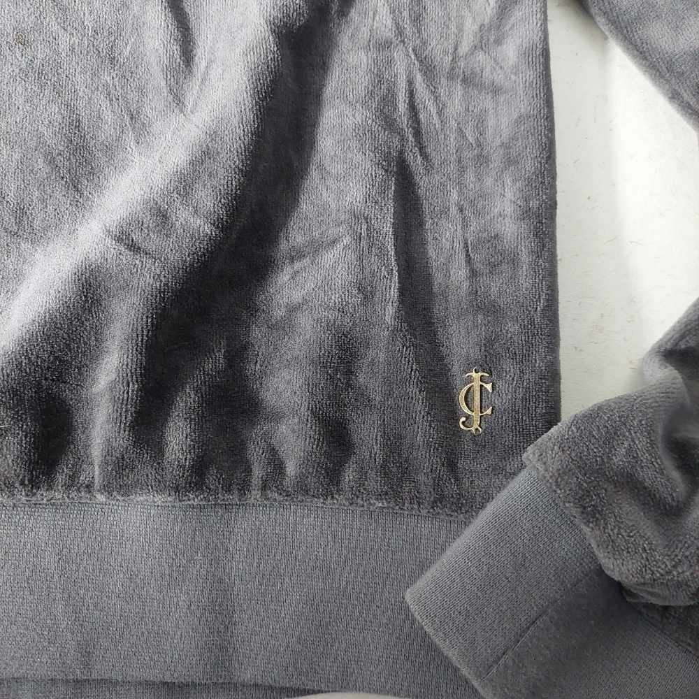 Juicy‎ Couture Gray Sweater Pullover Top Scoop Neck Women Size M Velvet Soft  SJ - Picture 10 of 13